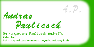 andras paulicsek business card